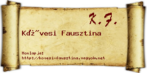 Kövesi Fausztina névjegykártya